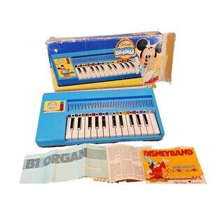 VTG DISNEY BAND MICKEY MOUSE REED ORGAN 7 NOTE BONTEMPI MADE ITALY 80s Keybaord
